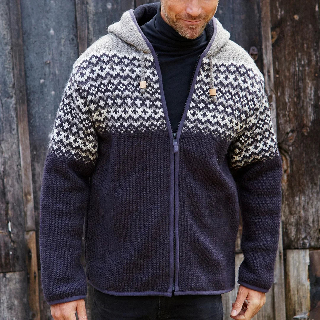 Orlando - Herren Strickjacke mit Kapuze