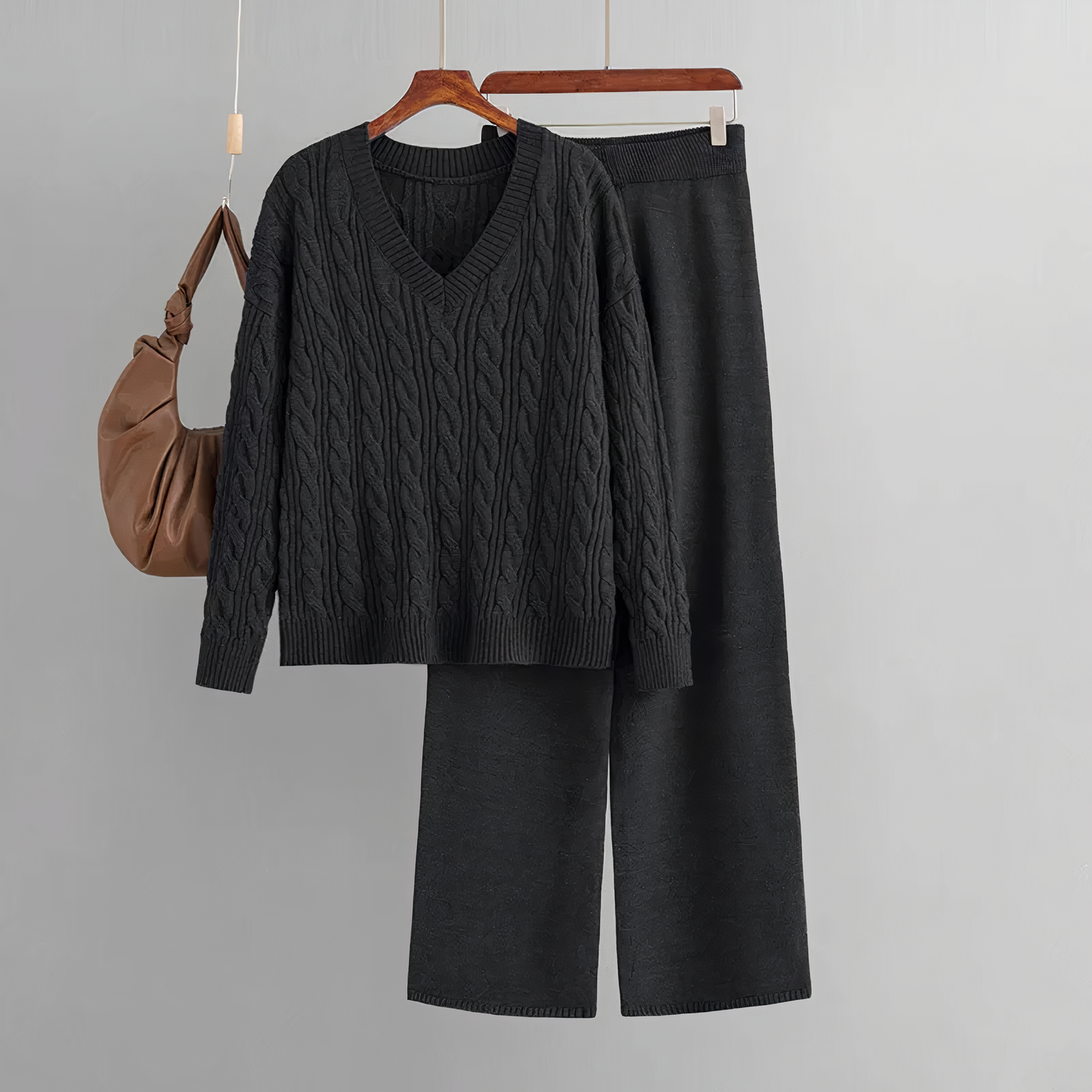 Annalise - Winter V-Ausschnitt Strickpullover Set