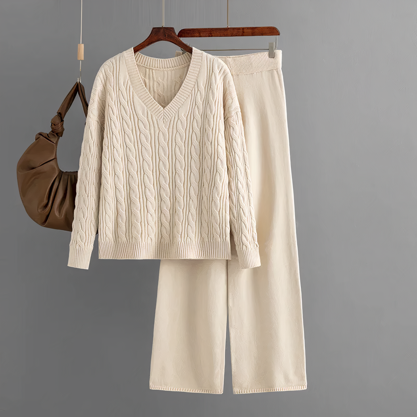 Annalise - Winter V-Ausschnitt Strickpullover Set