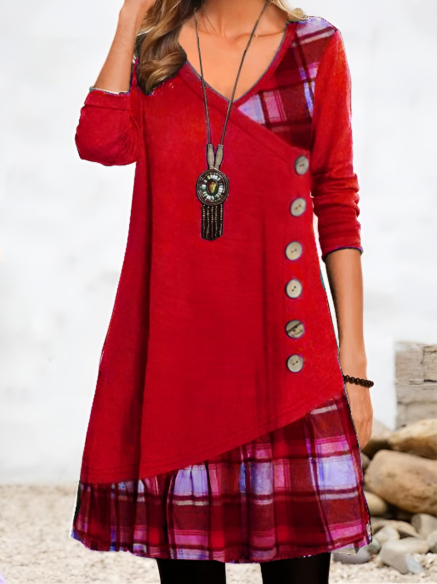 Sanna - Vintage-kleid mit Knöpfe