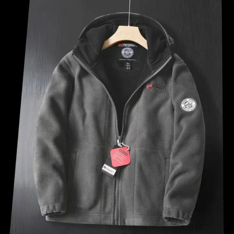 Joshua - Herren Fleece-Jacke mit Kapuze