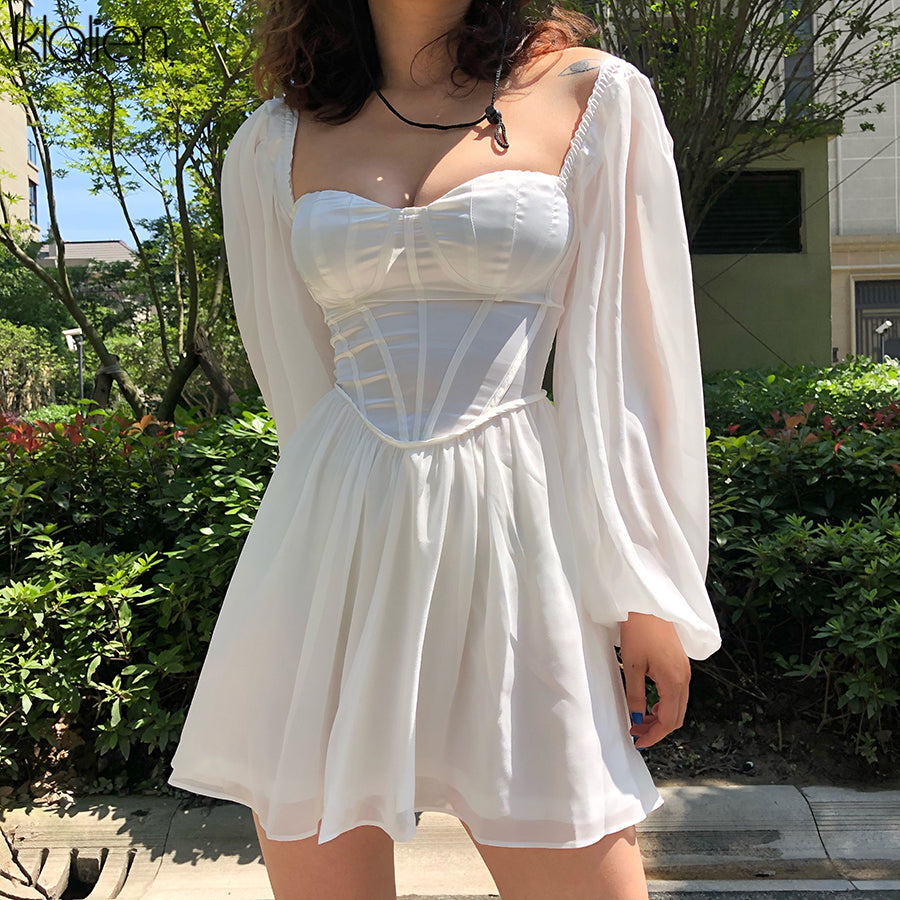 Frances - Frauen Laternehülse Kleid