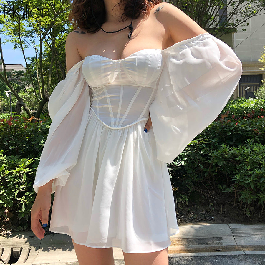 Frances - Frauen Laternehülse Kleid