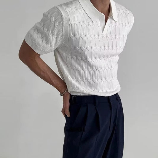 Lezter - Herren Koreanische Strickpolo