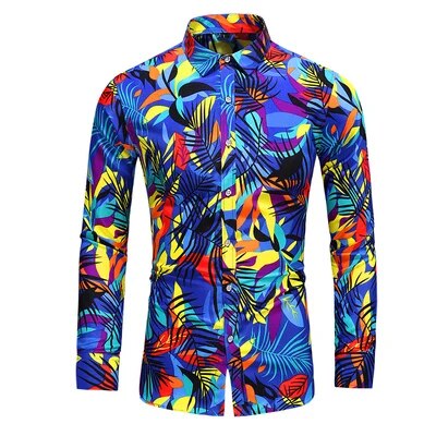 Gregorius - Herren Langarm-Blumen Blusen