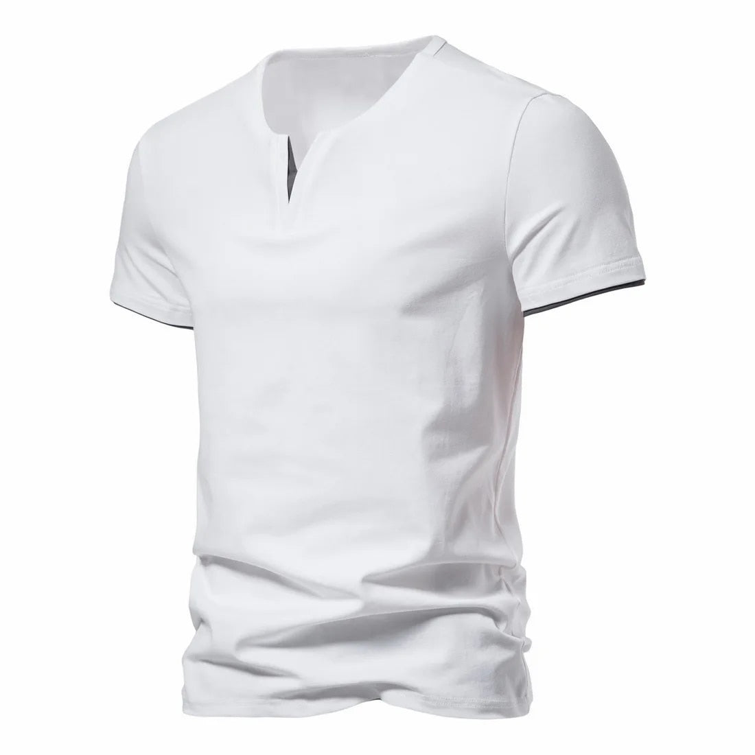 Anton - Schmal Geschnittenes V-Ausschnitt T-Shirt