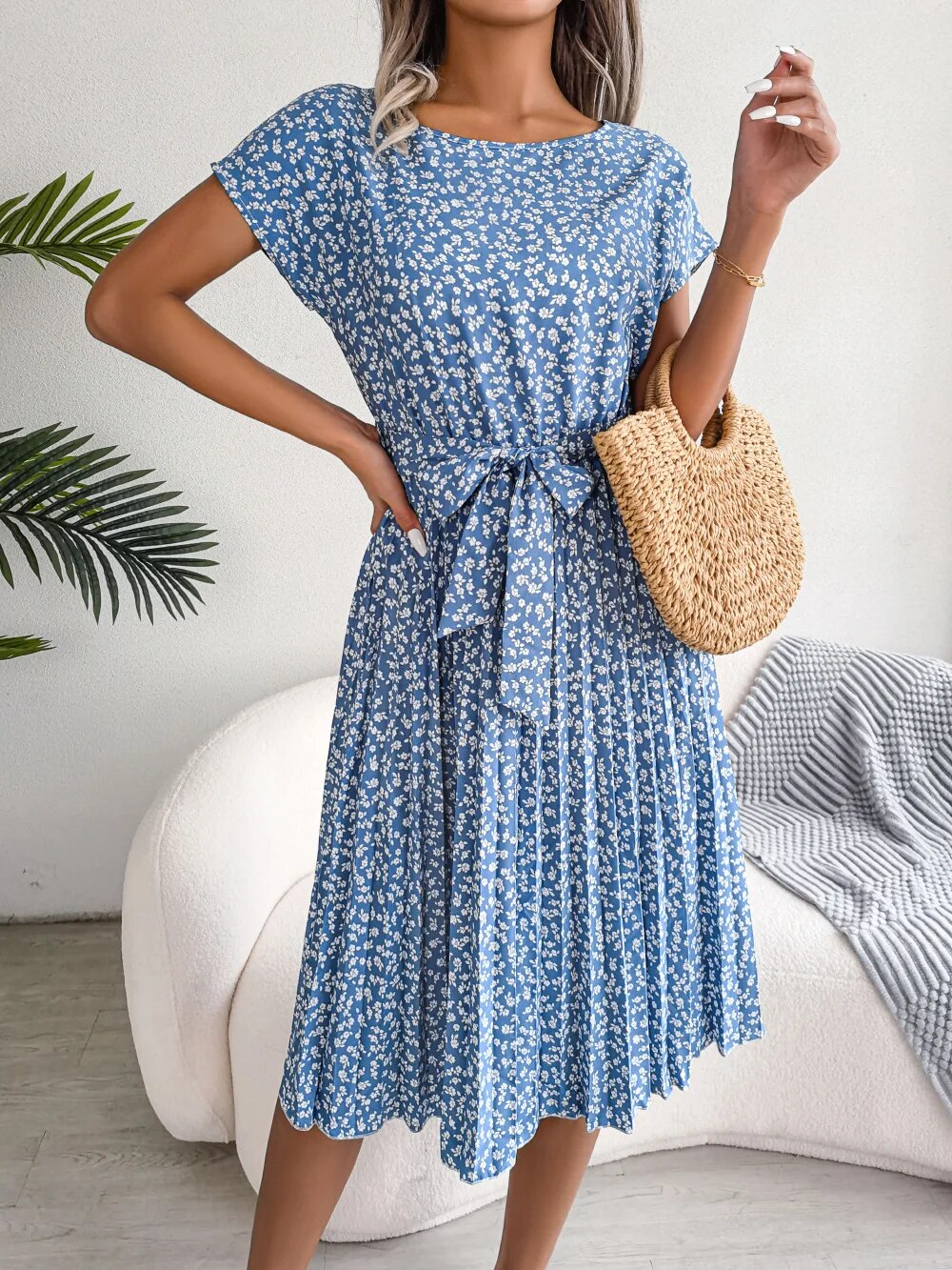 Jasmine - Plisseekleid mit Blumenmuster