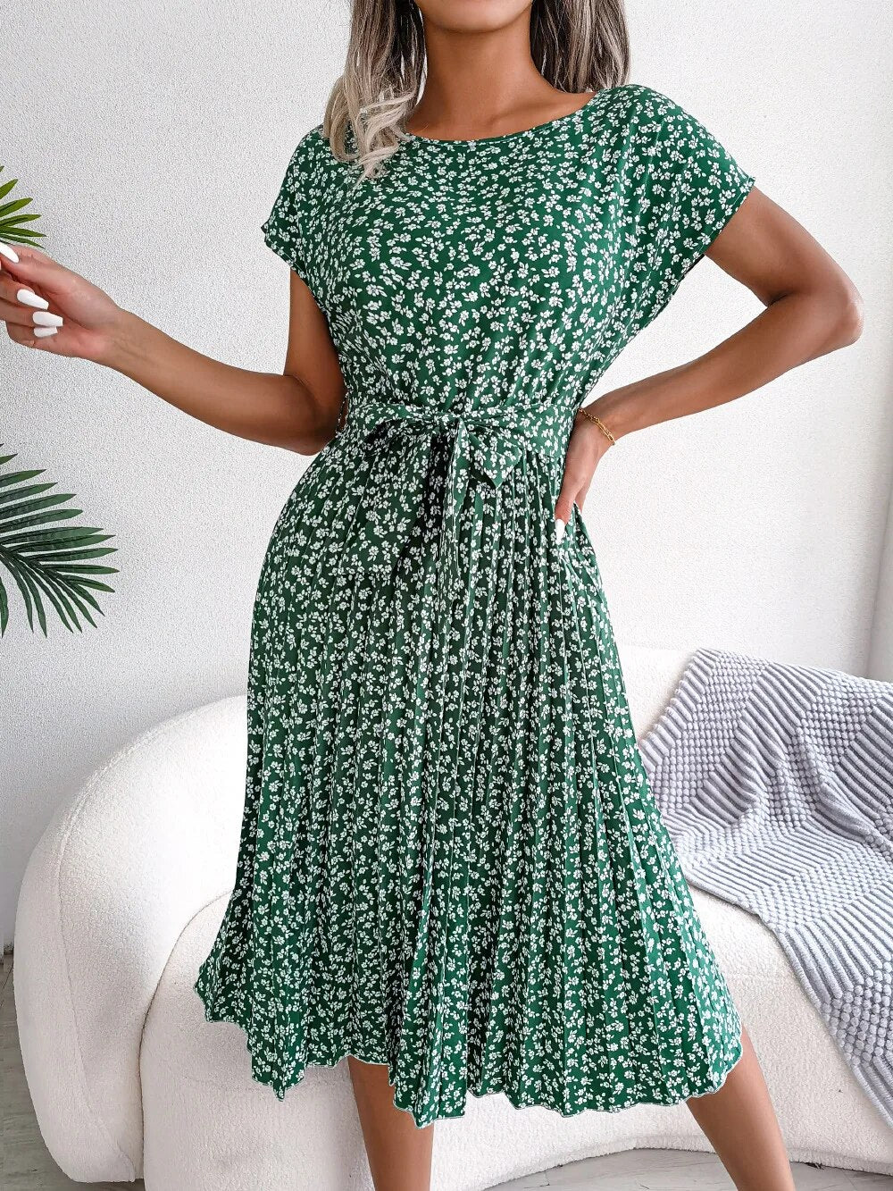 Jasmine - Plisseekleid mit Blumenmuster