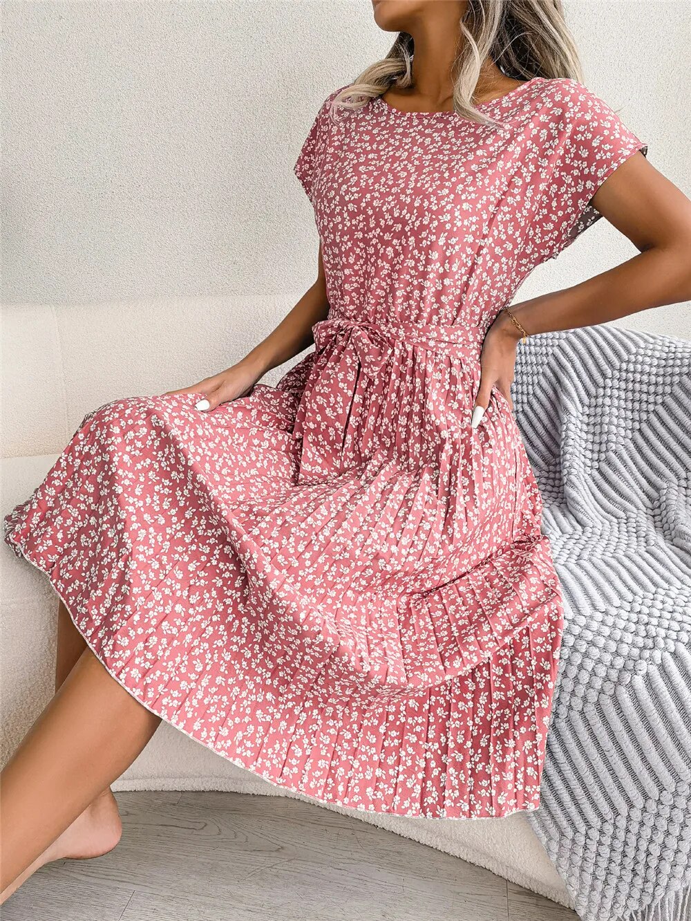 Jasmine - Plisseekleid mit Blumenmuster