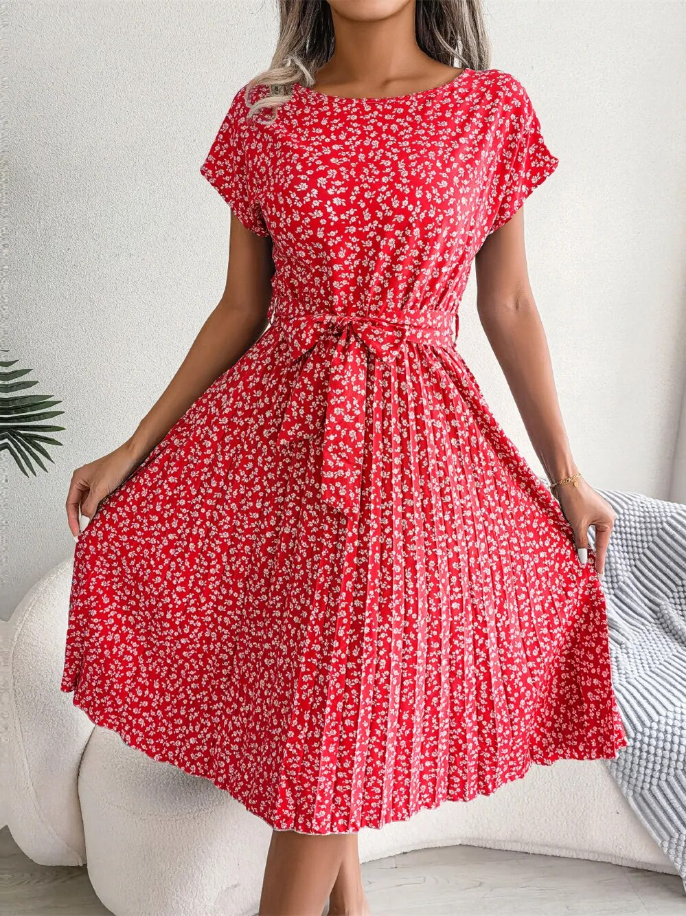Jasmine - Plisseekleid mit Blumenmuster