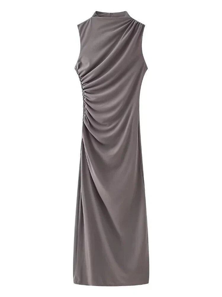 Savannah - Plissiertes Maxikleid